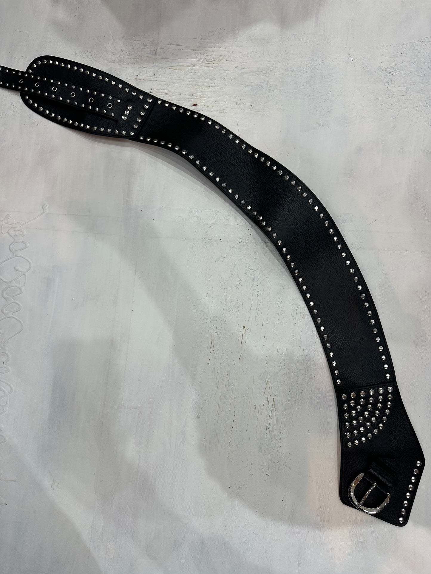 vintage edit thirty-four | oversized black studded buckle belt