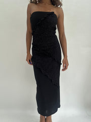 wedding guest drop | taille: S · couleur: noir · article: haut bandeau · détails: longueur maxi