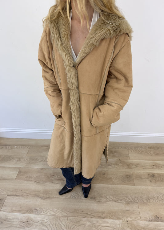 small tan afghan coat
