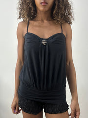 vintage edit: valentine’s day | small black cami top with fitted waist
