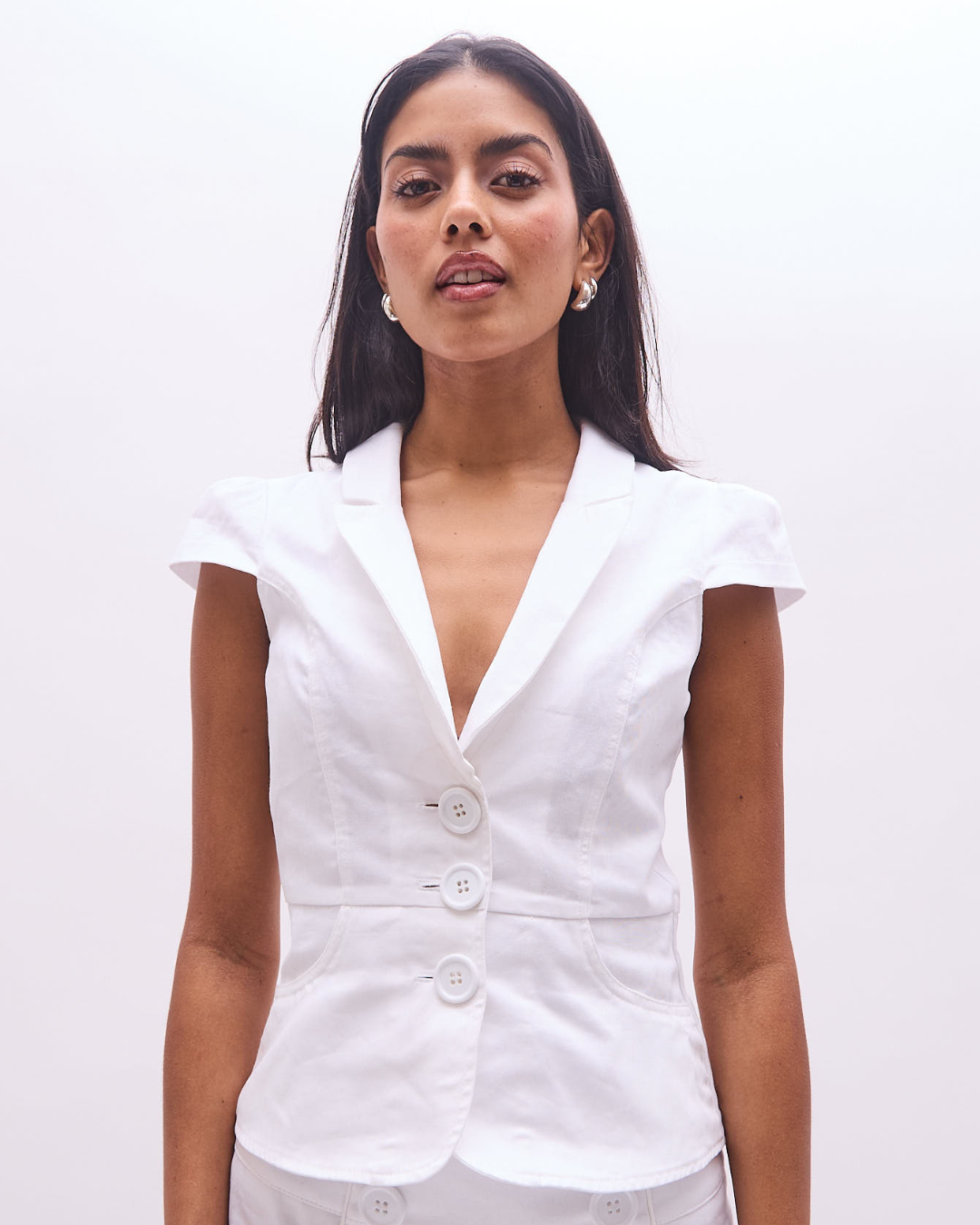 the penelope pea top in white