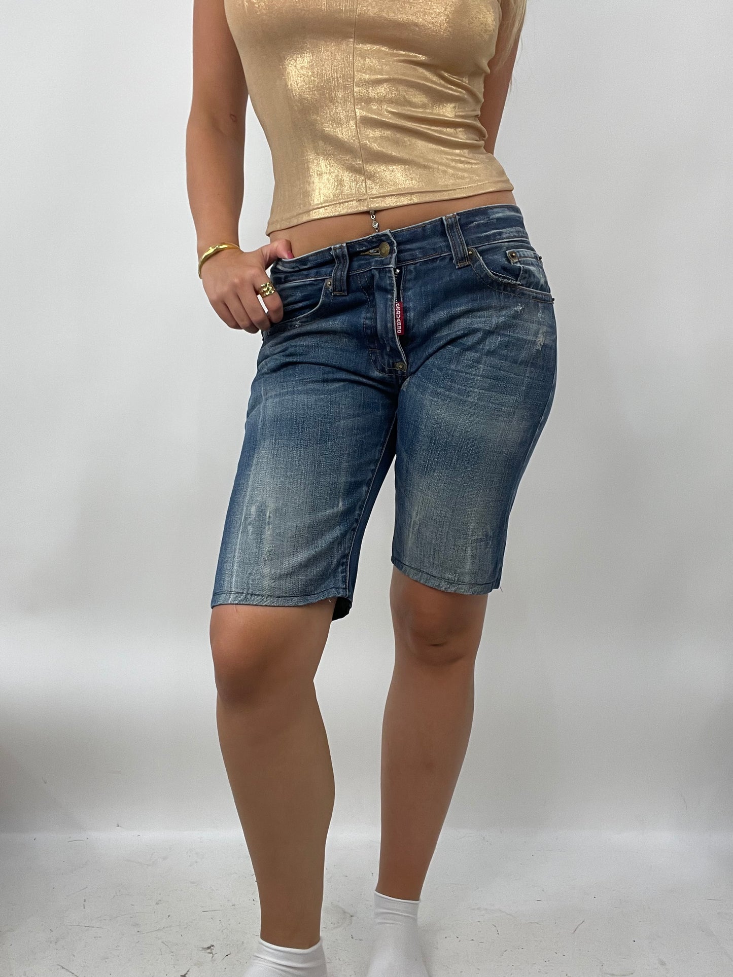 💚 CITY BREAK DROP | small denim dsquared jorts