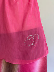 Y2K| small pink mesh old label H&M babydoll top