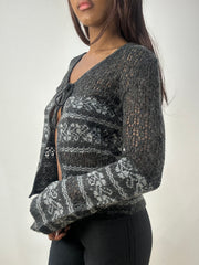 BEST PICKS | small grey tie up knit cardigan