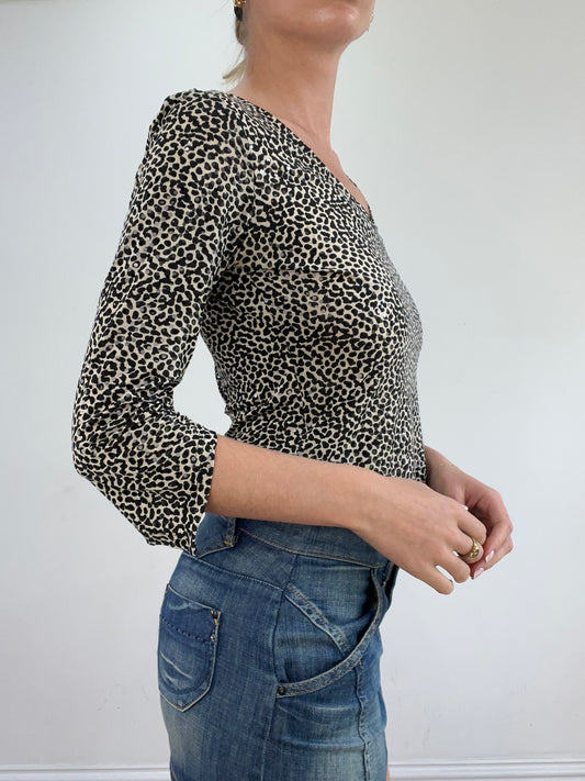 vintage edit twenty-two | small brown and black pimkie 3/4 sleeve top