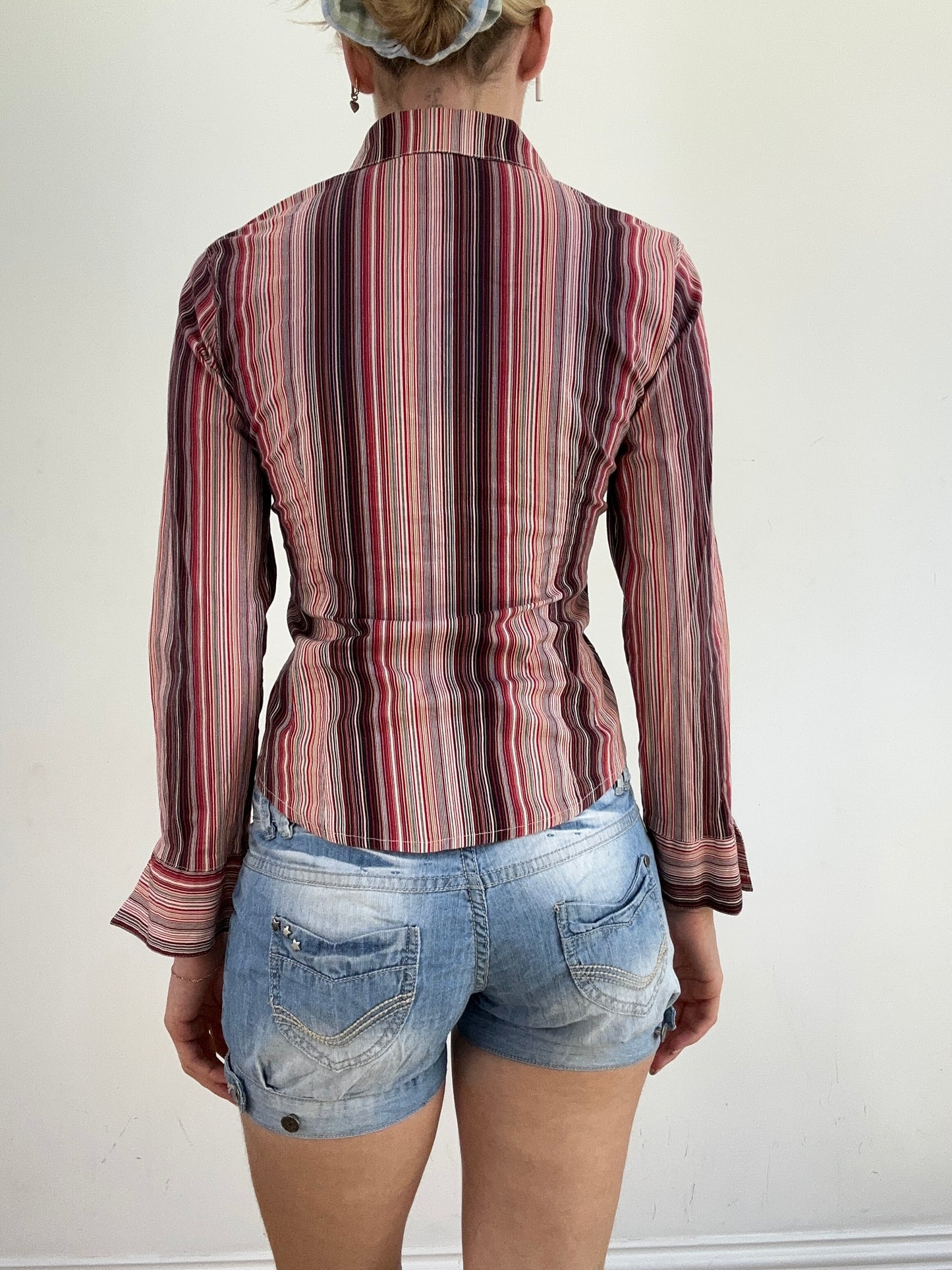 summer edit | small pink zip up shirt with stripe print