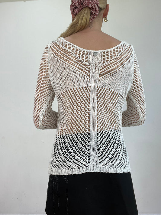 BEST PICKS | small white guess crochet jumper