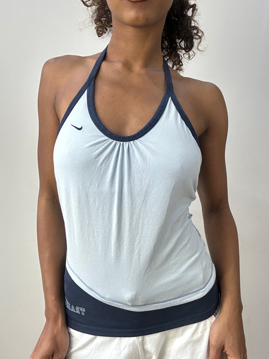 athleisure edit | medium blue nike halterneck top