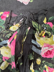 vintage edit thirty-two | medium black blumarine midi skirt with floral print