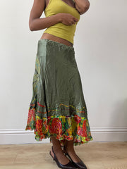 vintage edit twenty-five | Pequeno Midi Verde Sorte com Flores