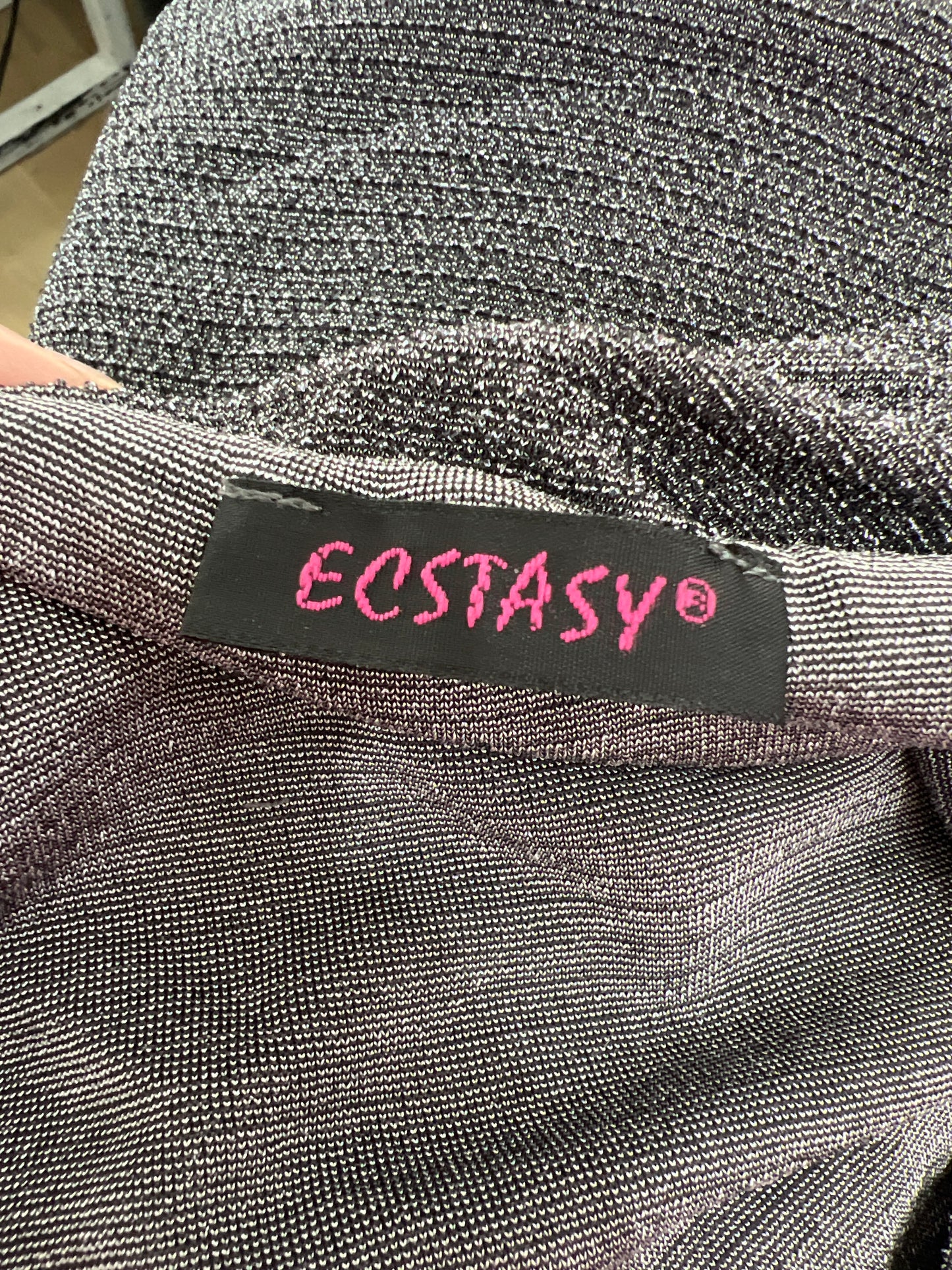 euro trash | small grey sparkle strapless top