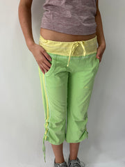 athleisure edit | small green and yellow cropped joggers
