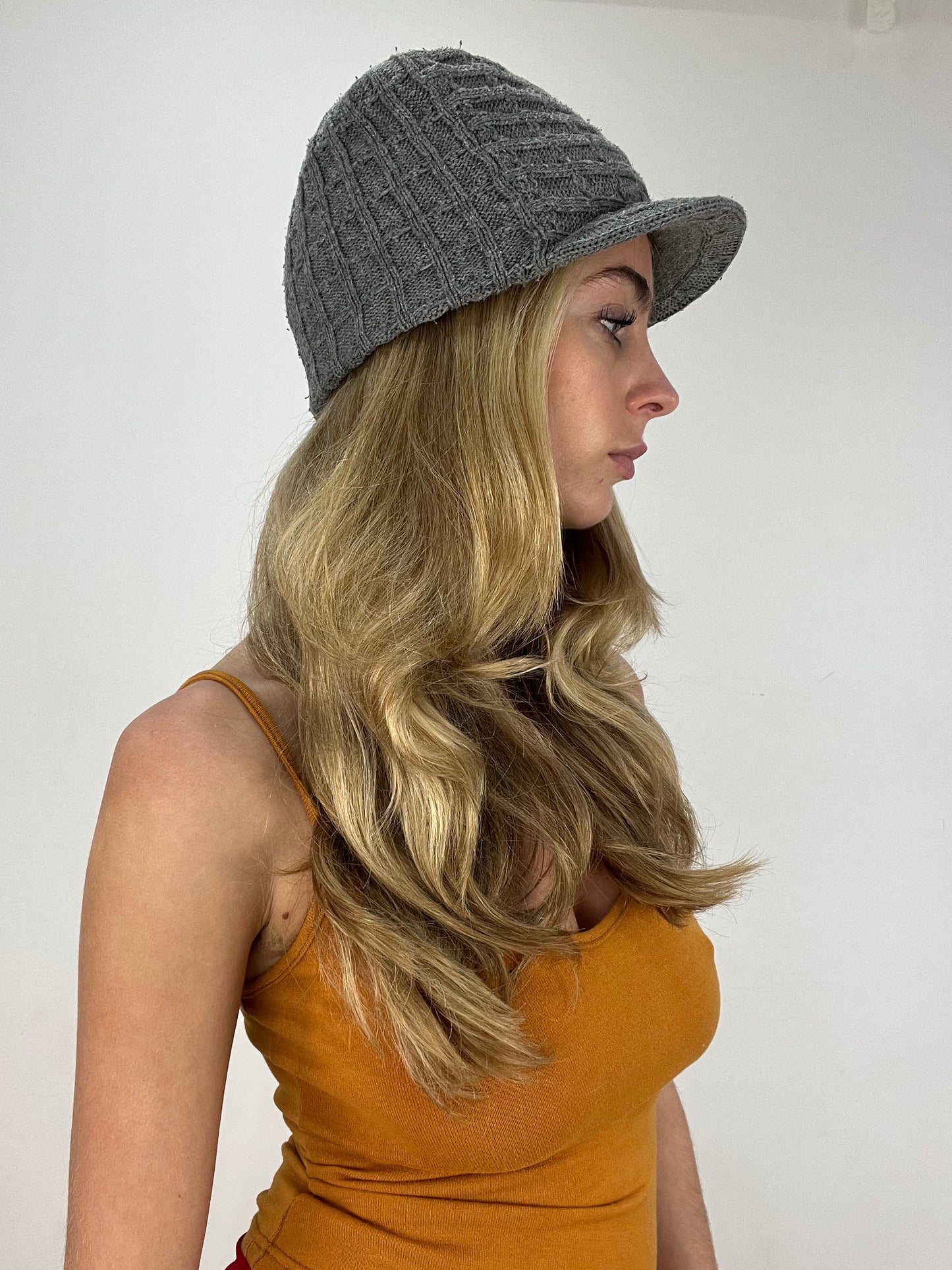 vintage edit ten | grey ribbed knitted hat
