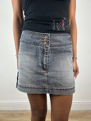 vintage edit eighteen | medium grey denim mini skirt