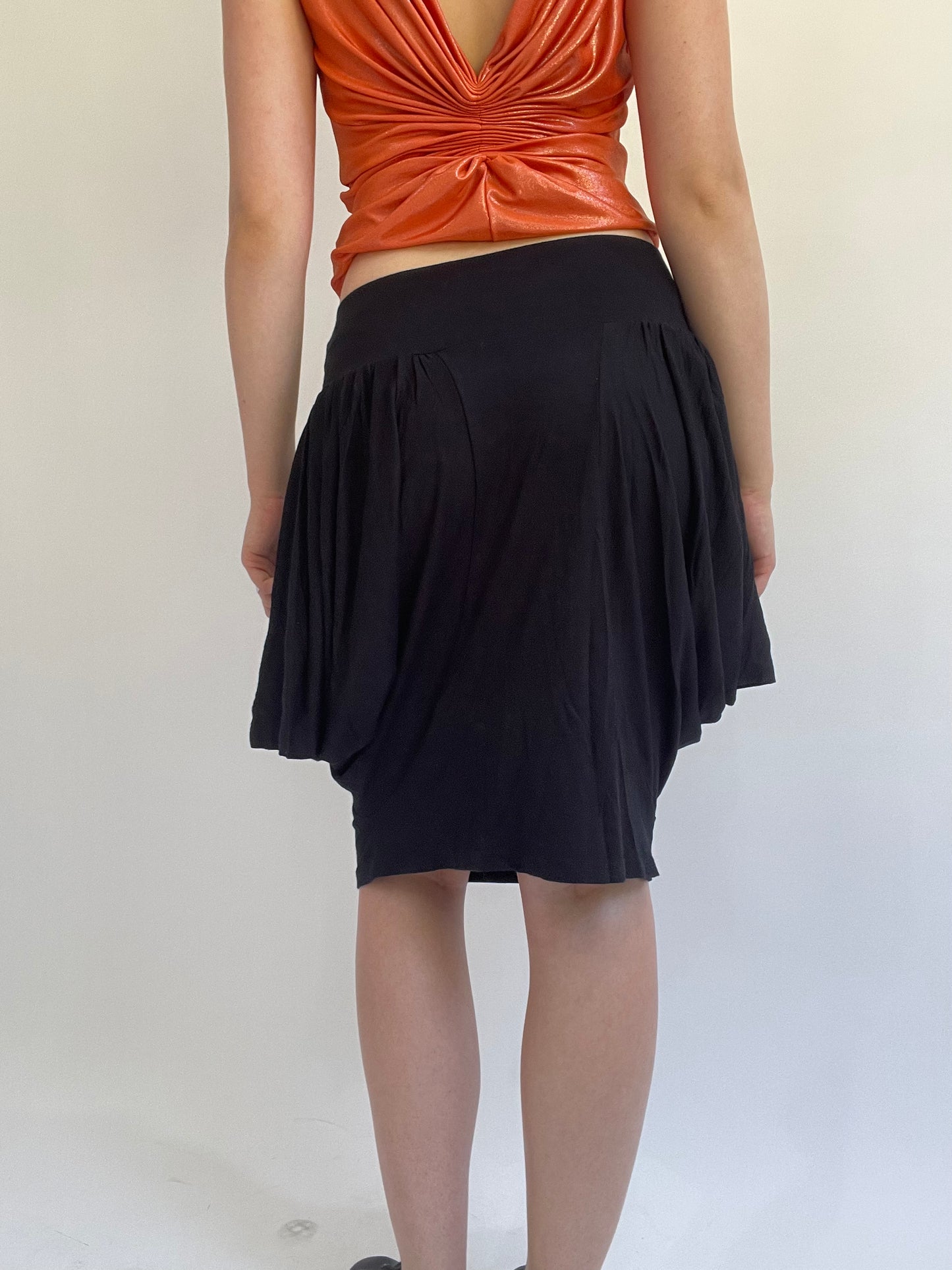Y2K| small black midi skirt