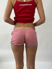 SUMMER SOLSTICE DROP | extra small red and white gingham mini shorts