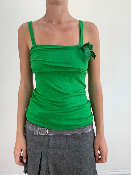 summer edit | small green cami with ribbon detail