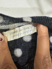 midsummer edit | Größe: XS · Farbe: Schwarz + Weiß · Artikel: Cardigan · Details: Punkte + comme des garçons