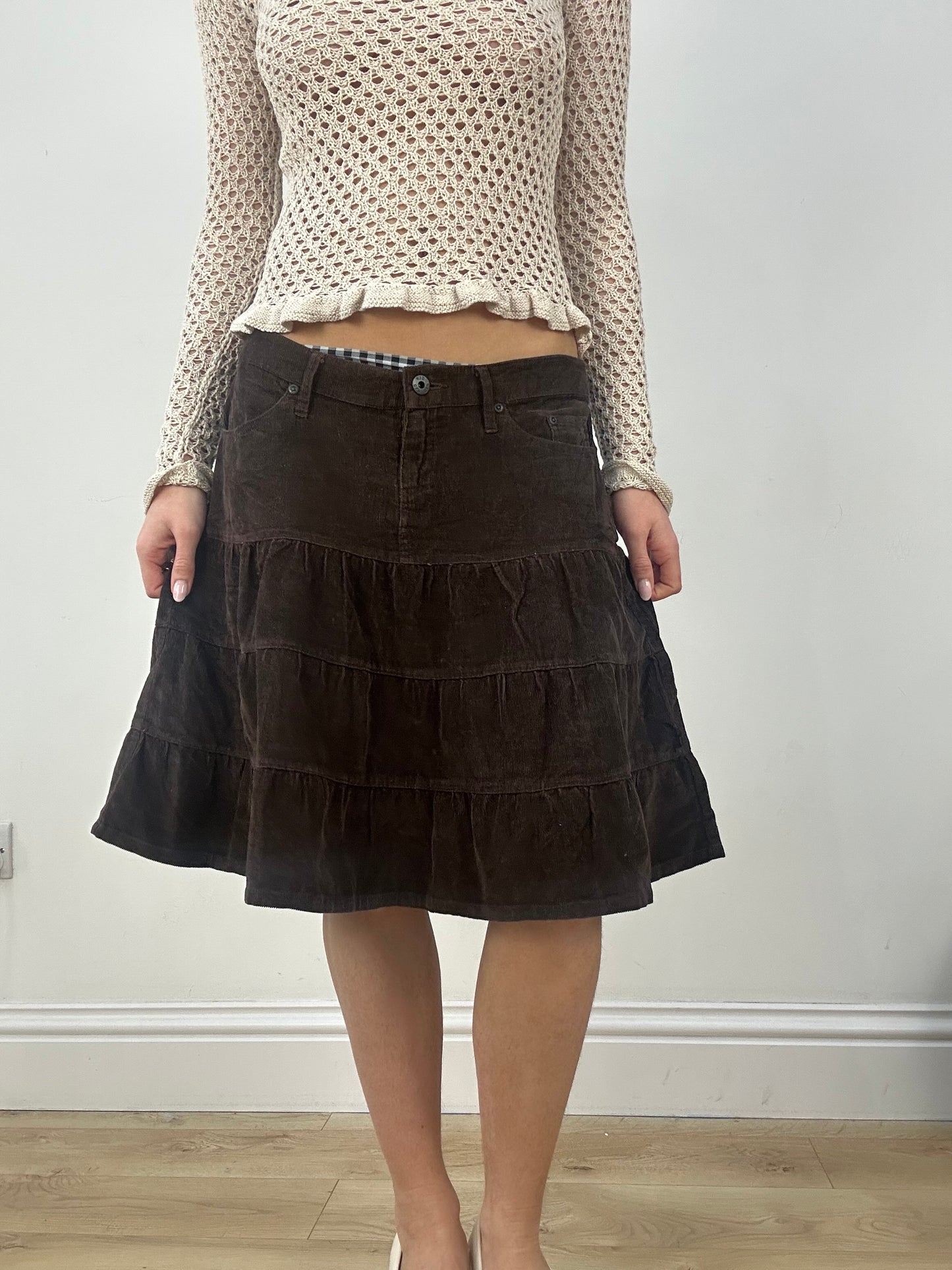 countryside | large brown corduroy skirt
