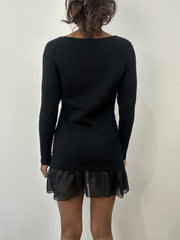 romantic grunge edit | taille: S/M · couleur: noir · matière: maille · article: robe · détails: longueur mini