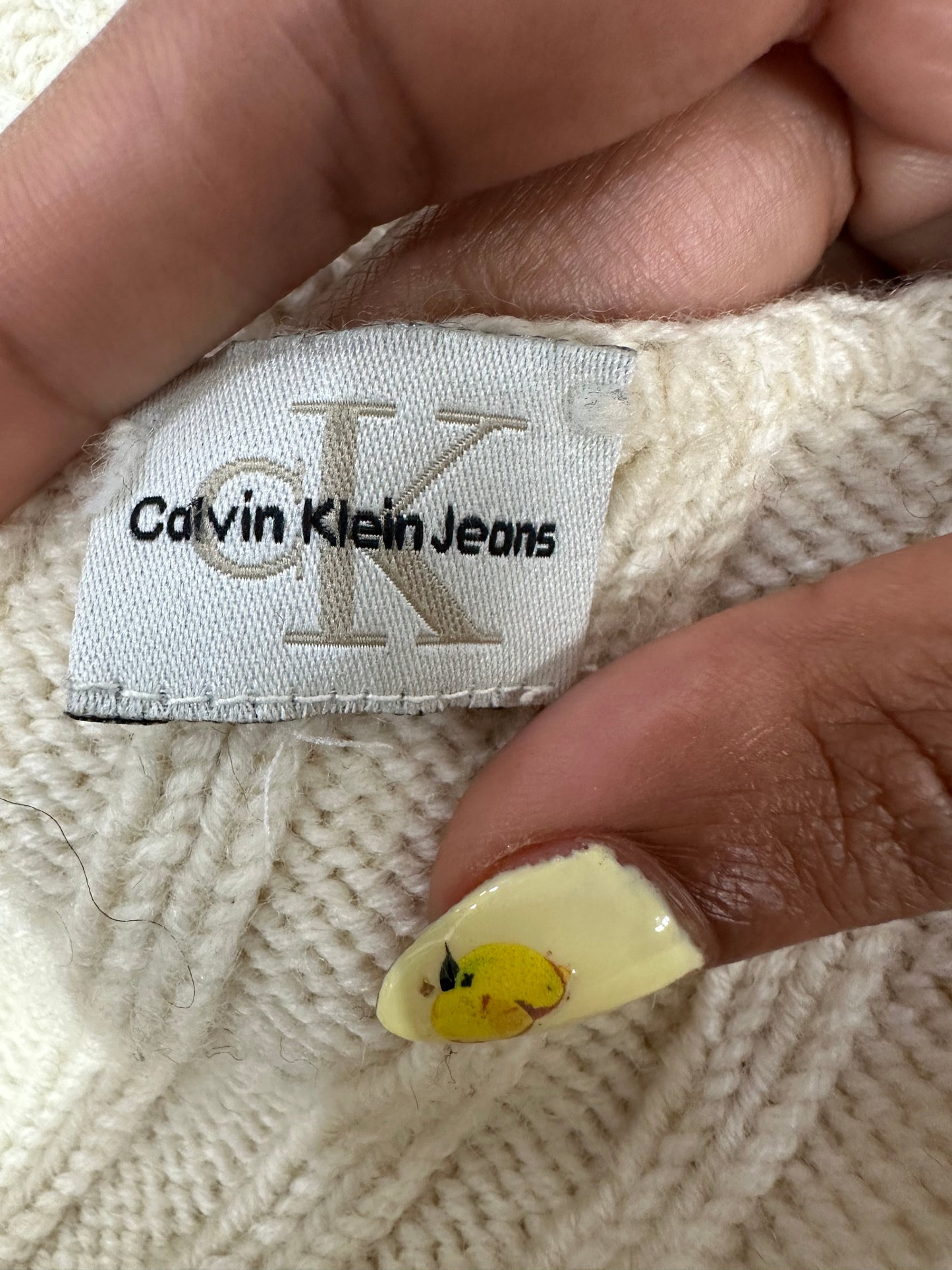 BEST PICKS | small cream calvin klein jumper with ribbed detail