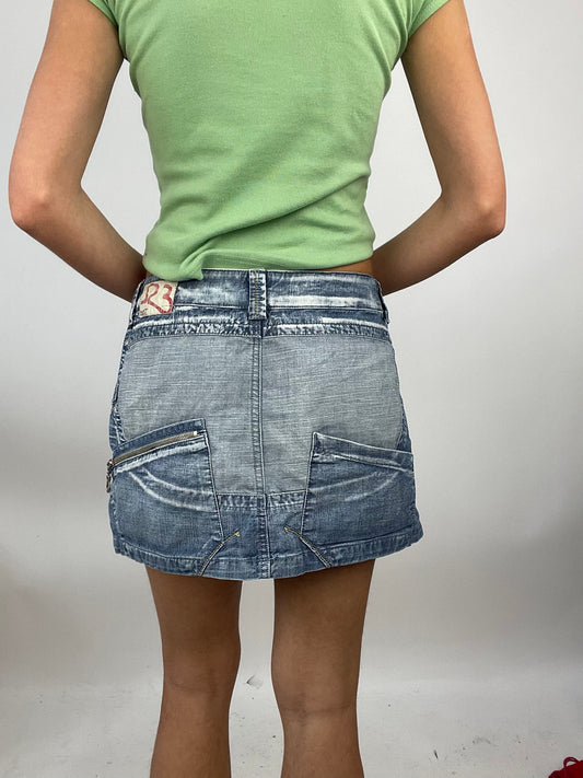 💻ADDISON RAE DROP | small denim bleached effect mini skirt