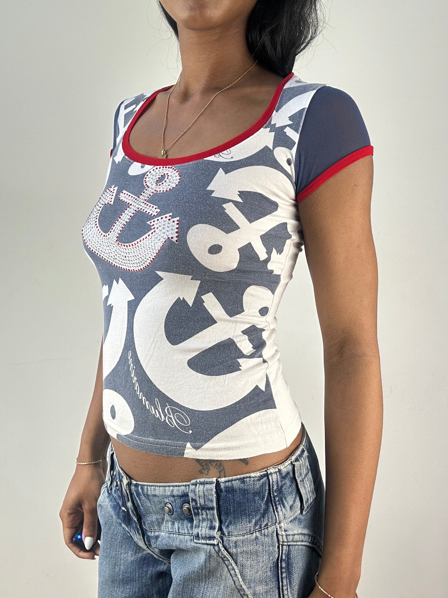 vintage edit eighteen | small blumarine blue and red anchor t-shirt