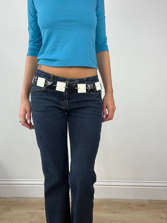 💻 DINNER PARTY | small black and white square belt