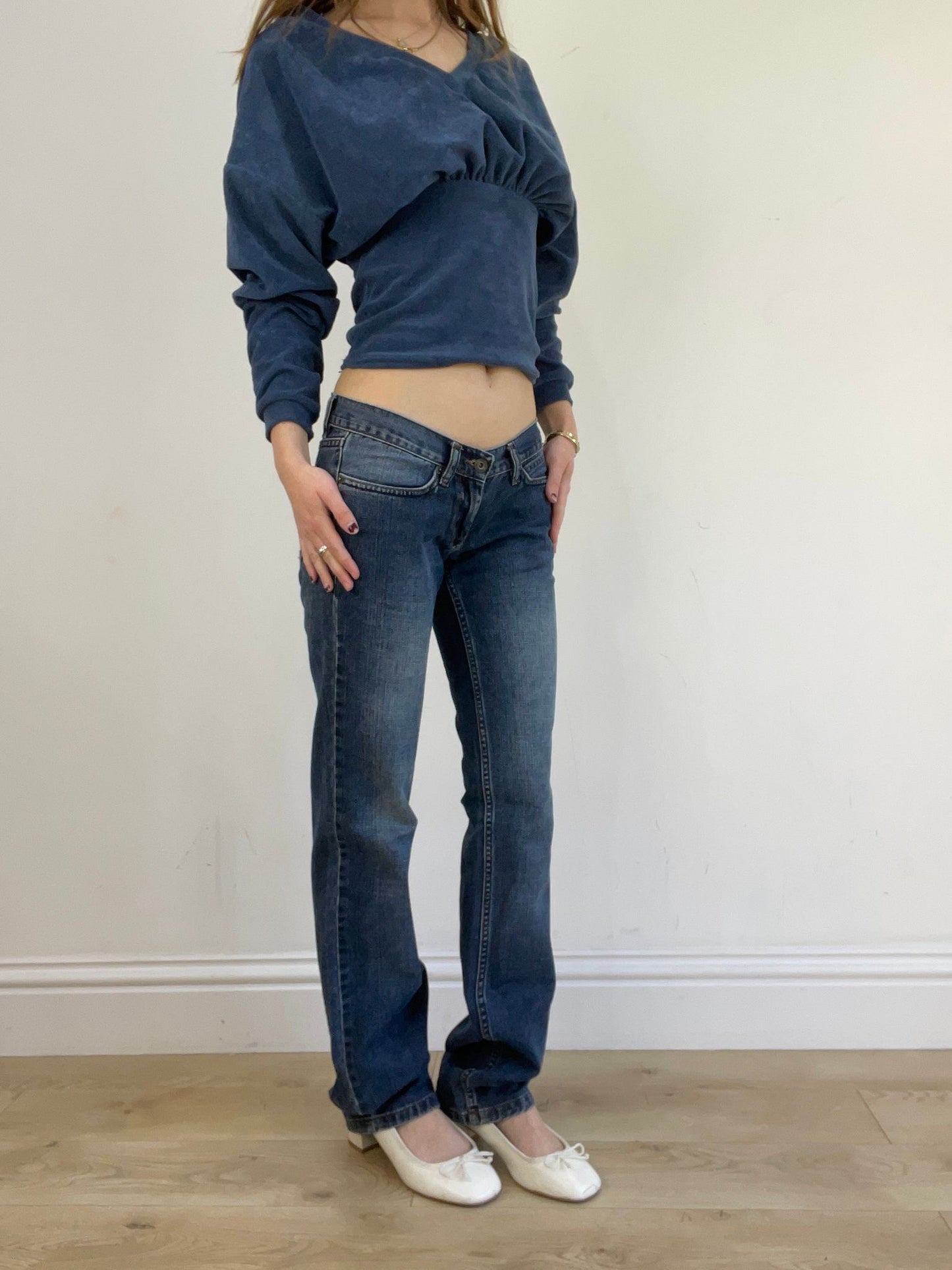 vintage edit seventeen | extra small dark wash denim blue jeans