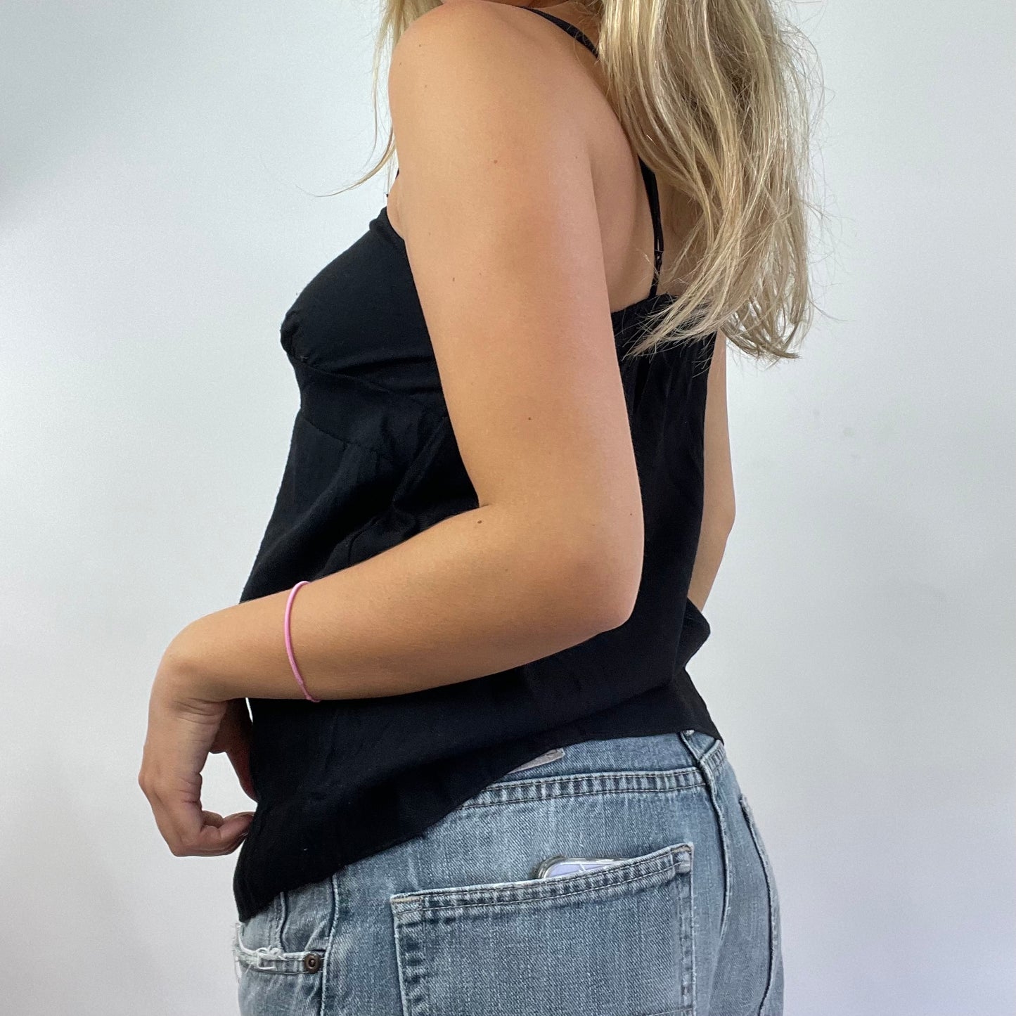 GRUNGE COQUETTE DROP | large black top with lace trim