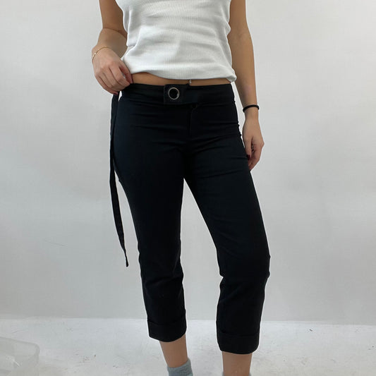 💻12 DAYS OF XMAS DROP | small black cropped trousers with tie waist detail