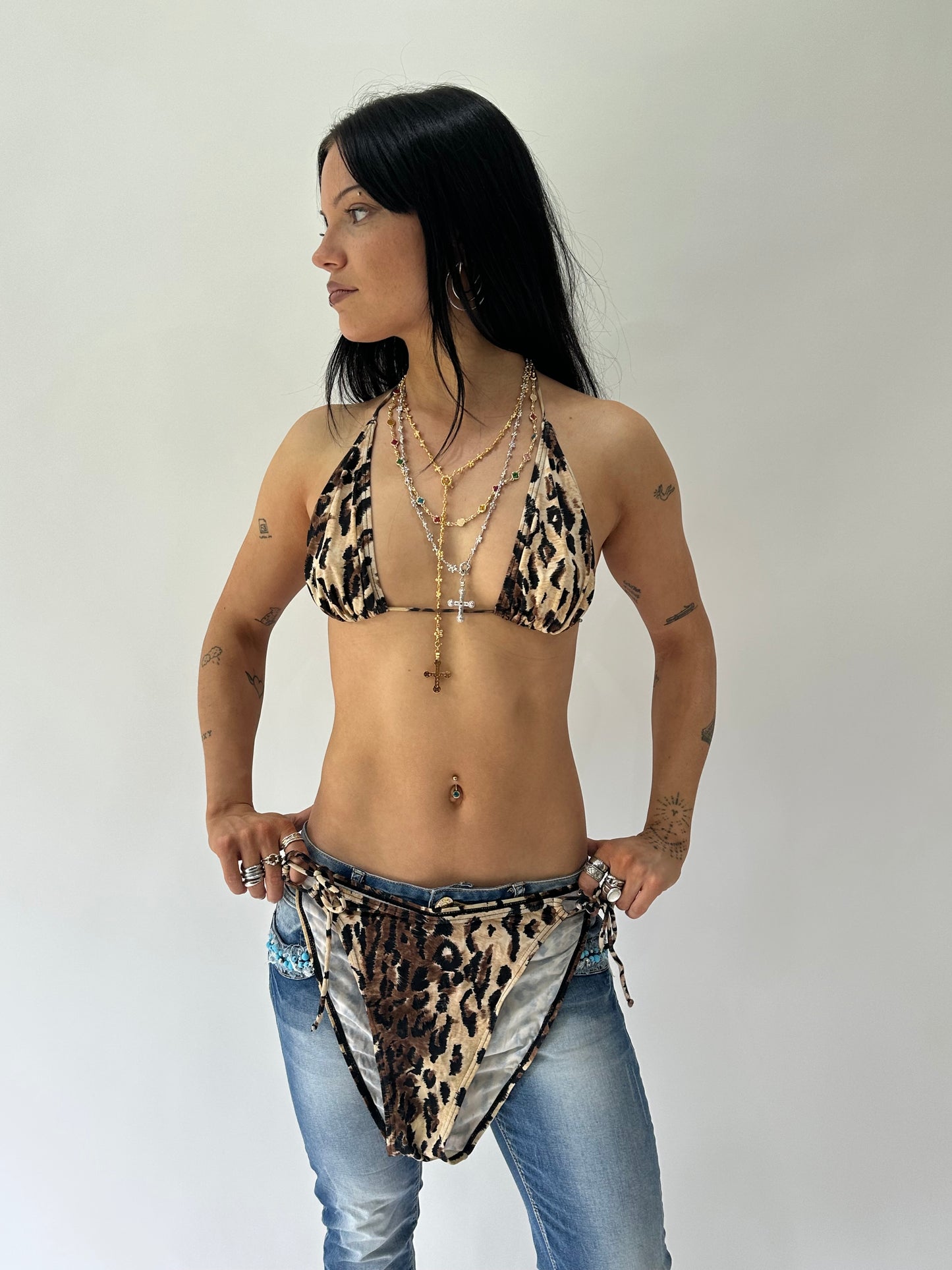 sailor drop | small brown leopard print bikini set