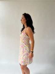 SATC drop | taille: M · couleur: rose + jaune · article: robe · détails: fleuri + clockhouse