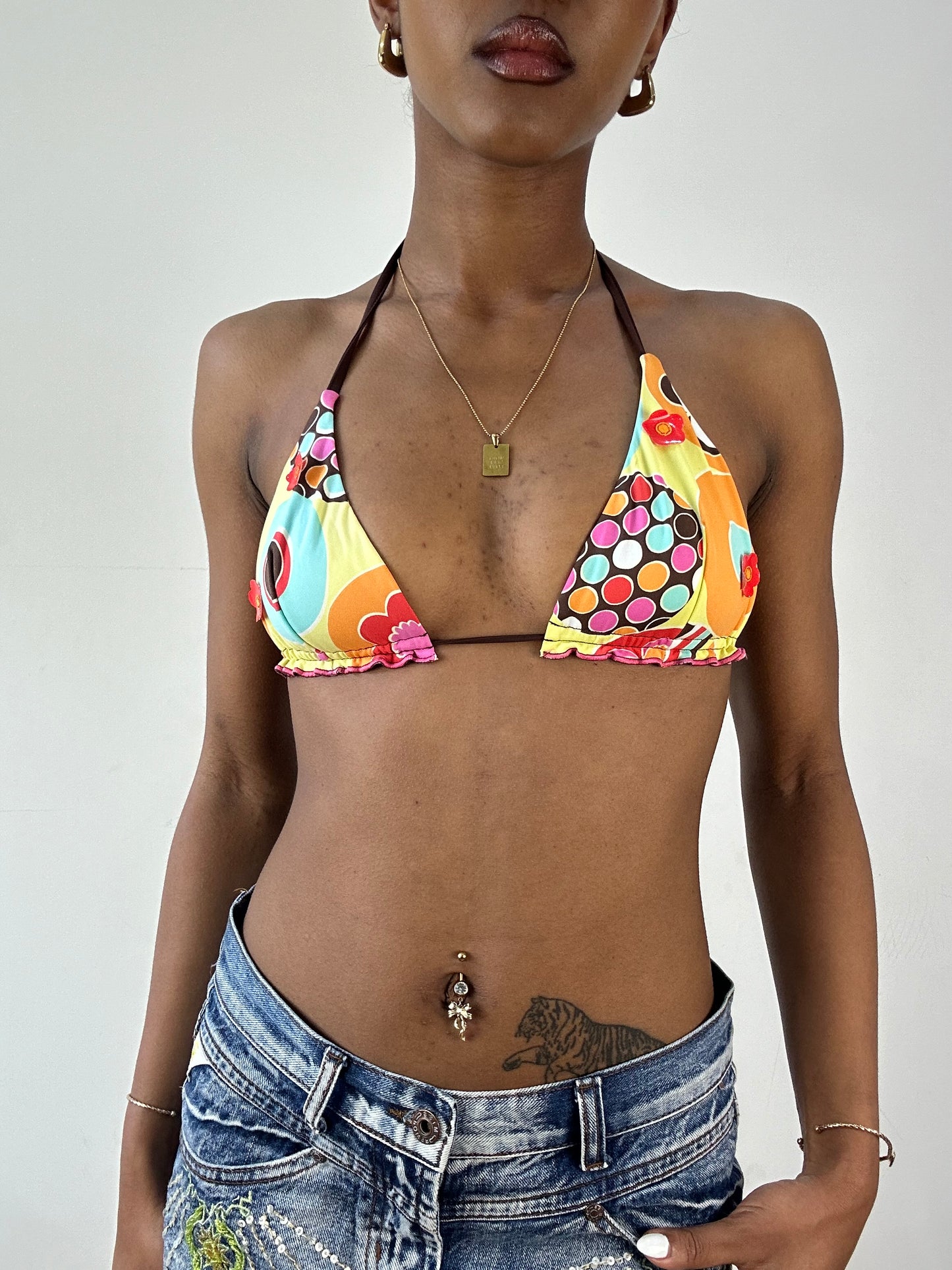 BEST PICKS | small orange polka dot floral bikini set
