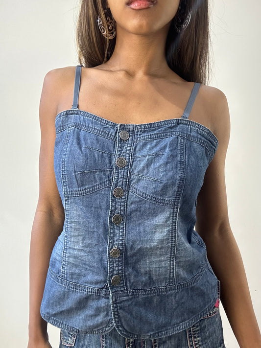 2016 edit | small/medium tom tailor denim button up top