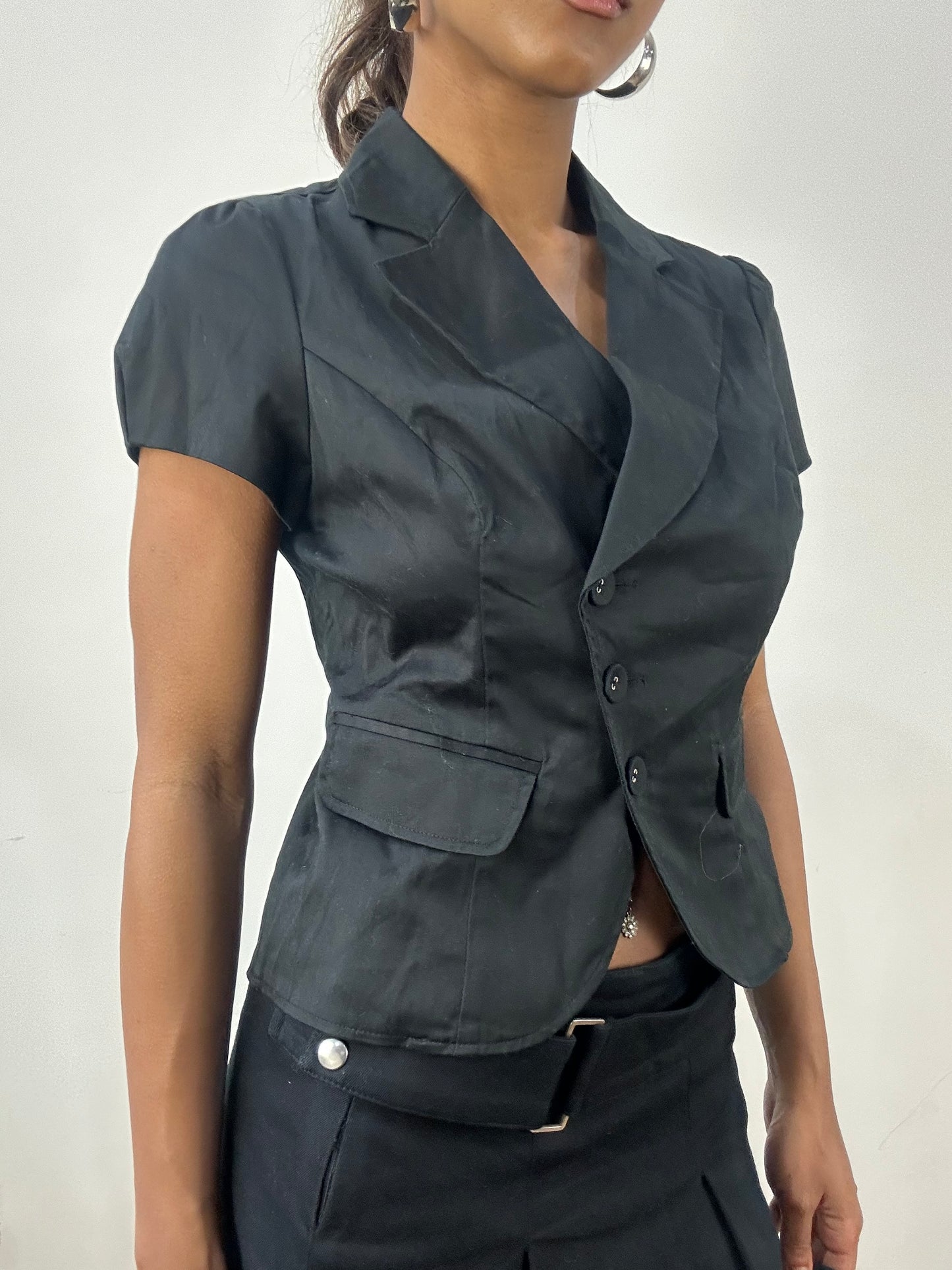 BEST PICKS | small black orsay cropped blazer top
