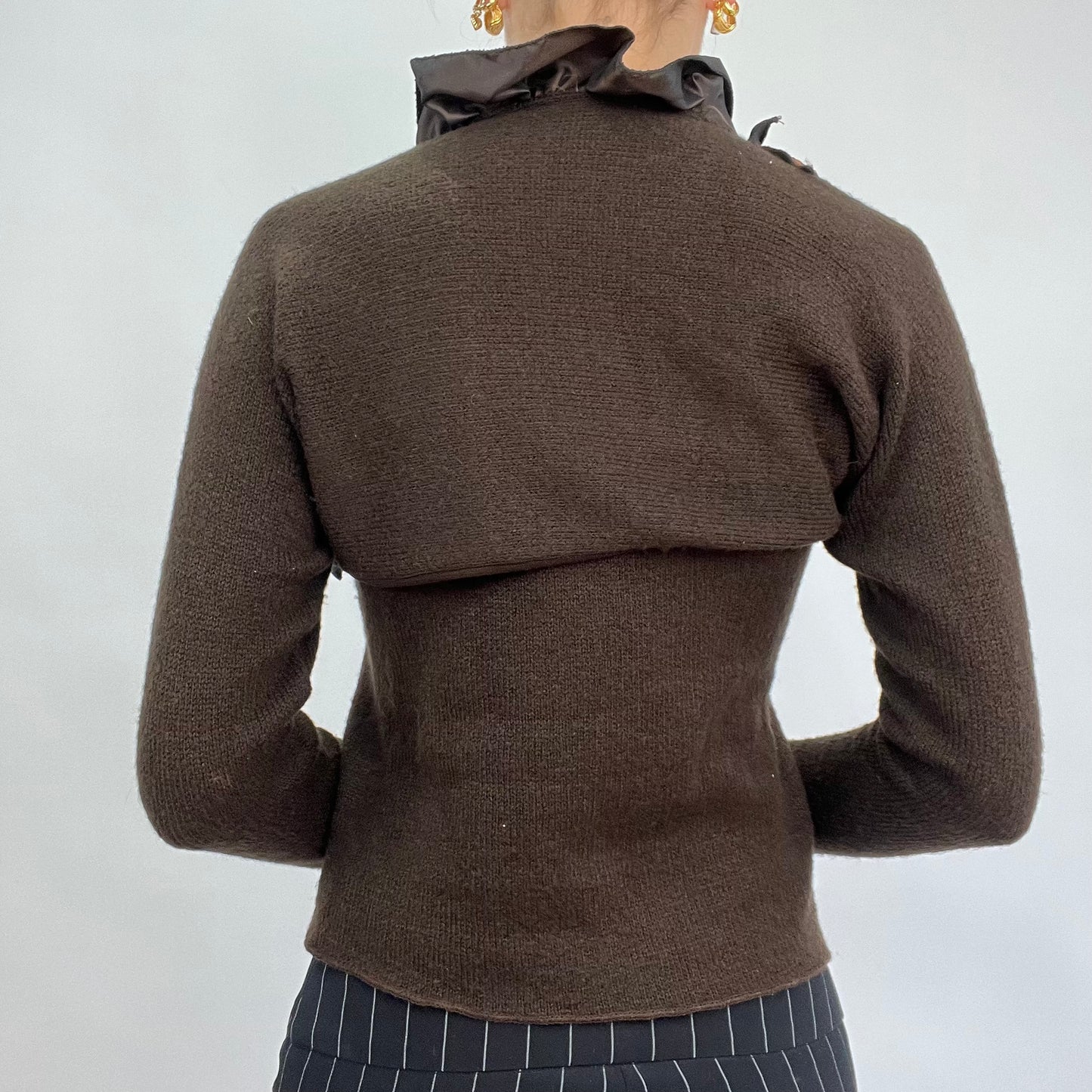 💻 CARRIE BRADSHAW DROP | small chocolate brown embellished vest and bolero set