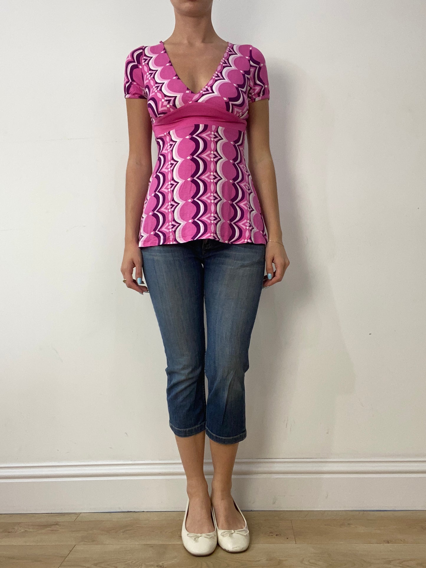 vintage edit thirty | small pink and purple pimkie short sleeve top