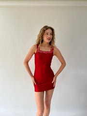 SATC drop | taille: S · couleur: rouge · article: robe · détails: longueur mini + united colors of benetton
