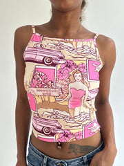 BEST PICKS | small pink graphic cropped cami top