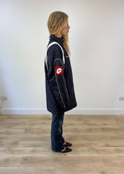medium navy lotto coat