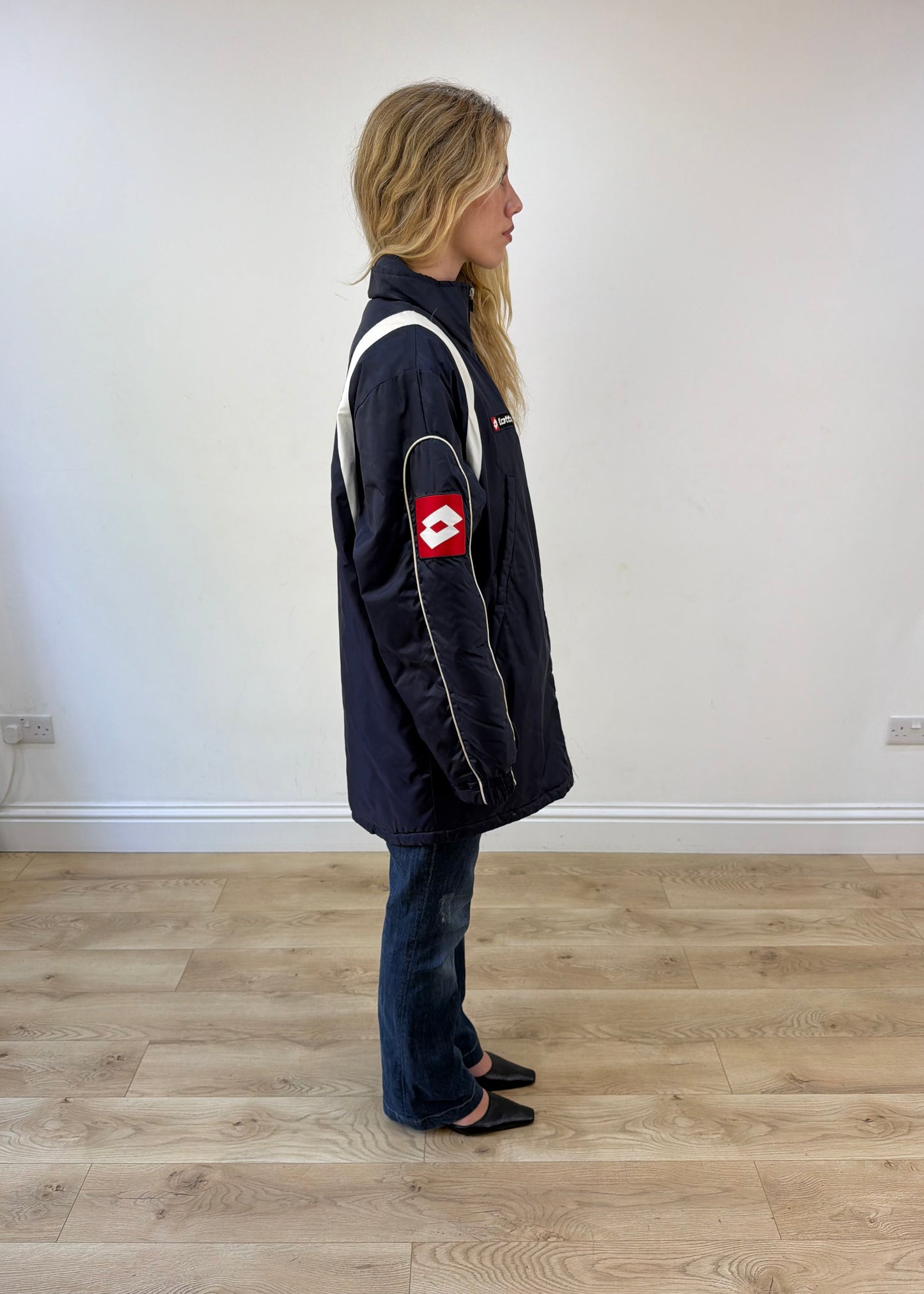 medium navy lotto coat