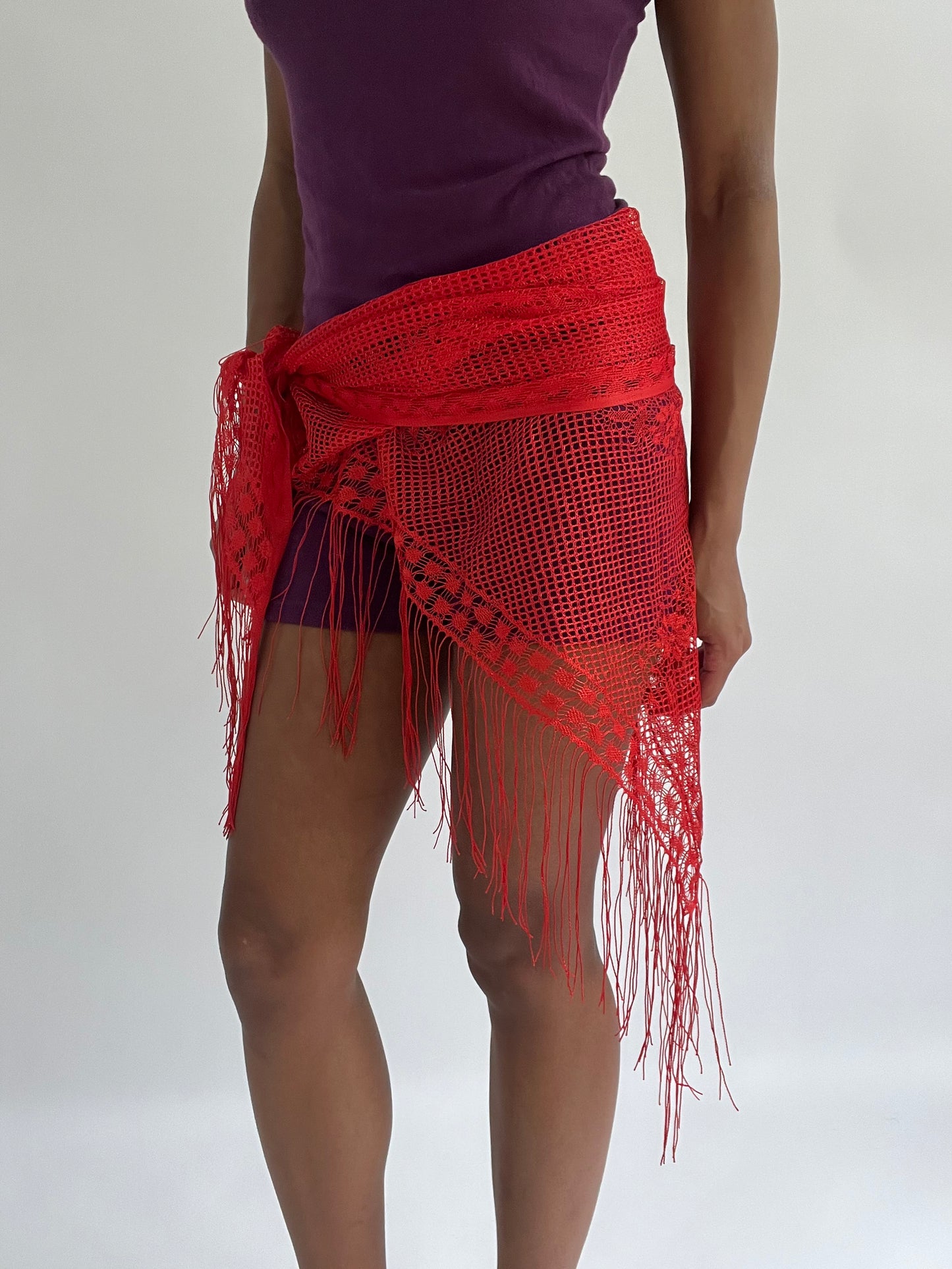 BEST PICKS | red wrap beach skirt  with tassel fringe detail