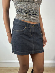 vintage edit eighteen | small grey denim zip mini skirt