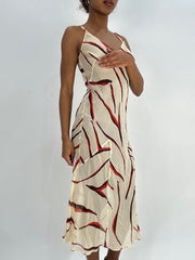 selección destacada | vestido midi con estampado de color negro beige pequeño