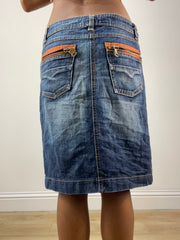 Vintage Edit Sechsunddreißig | kleiner blauer Denim-Midirock