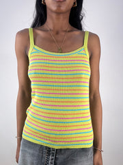 💻💚 vintage edit eighteen | medium green striped mesh back cami top