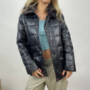 💻💚 CHALET GIRL DROP | medium black puffer jacket with fur collar