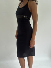 wedding guest drop | taille: S · couleur: noir · matière: résille · article: robe · détails: surcouche + longueur midi