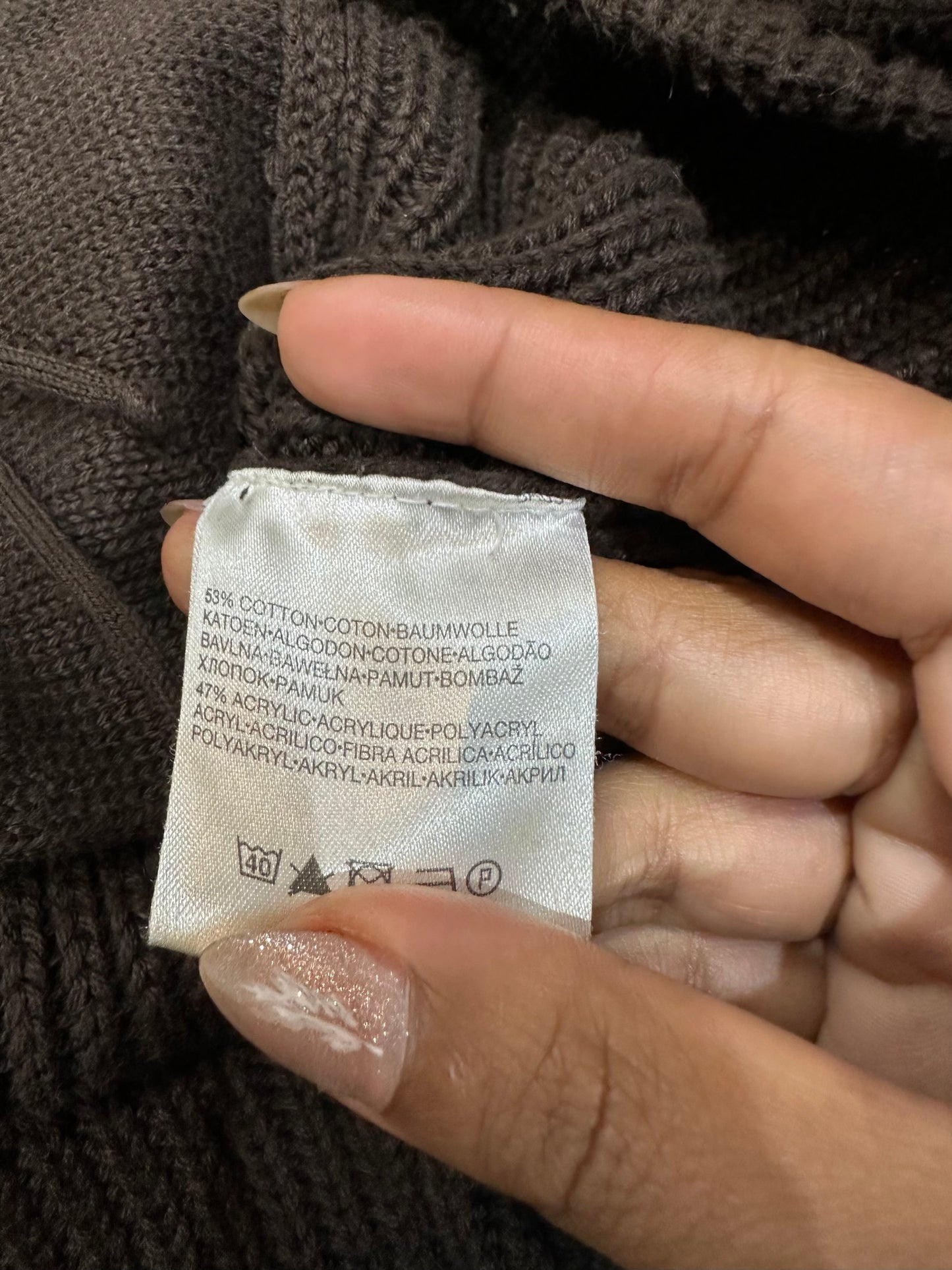 vintage edit thirty-three | small brown ribbed hooded top